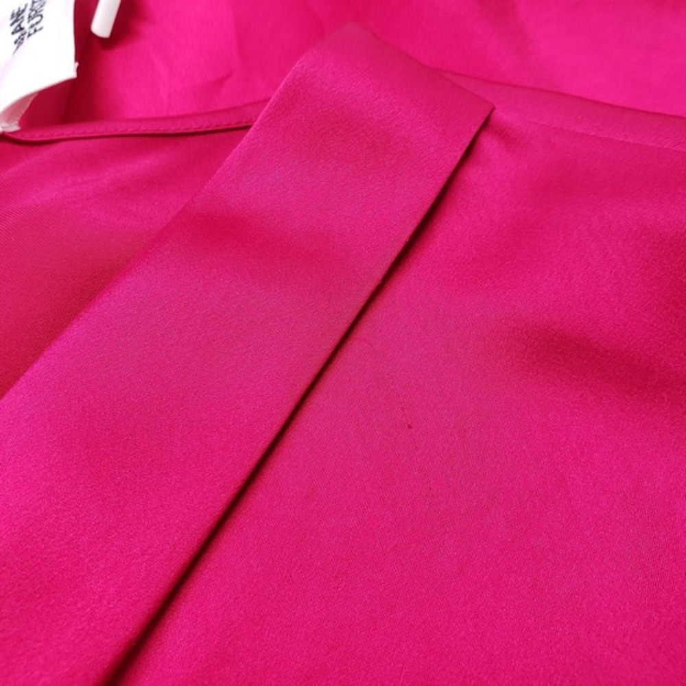 Diane Von Furstenberg Slip Dress Womens 12 Magenta Satin Katrita Sleeveless Wrap - Picture 8 of 17